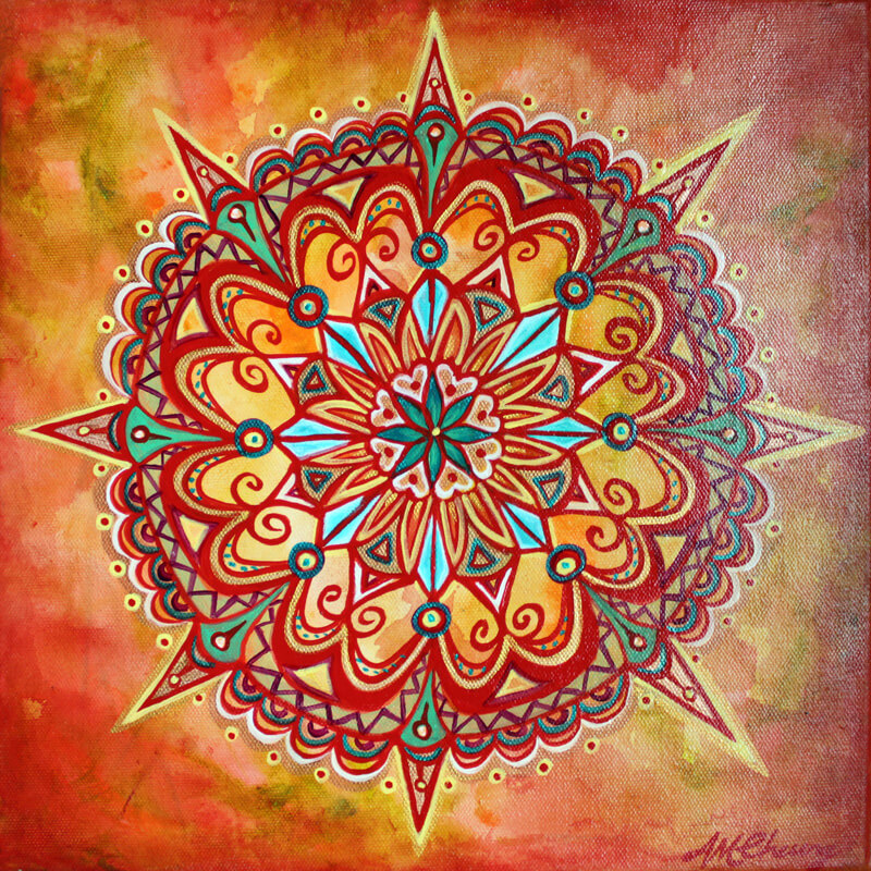 Mandala 12x12 acrylic by Ann-Marie Cheung