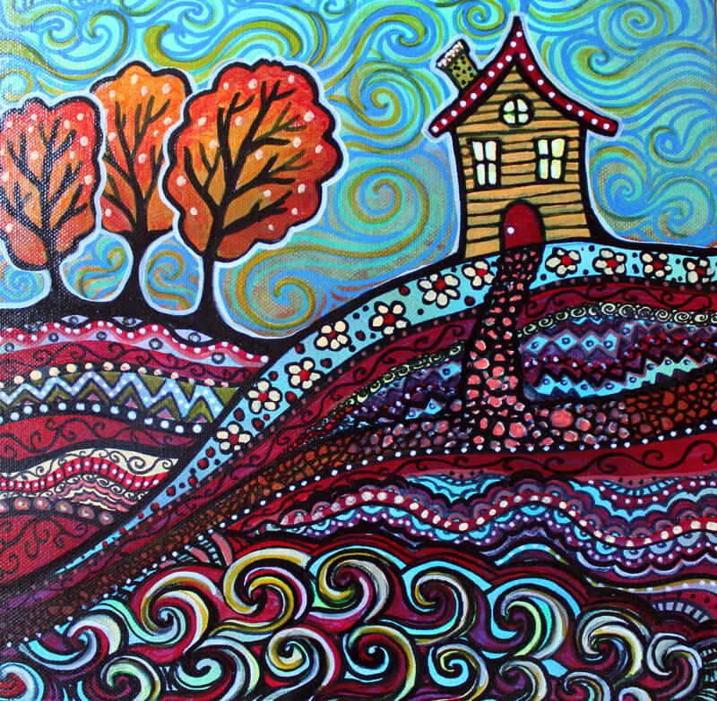 Happy House, acrylic on canvas by Ann-Marie Cheung 